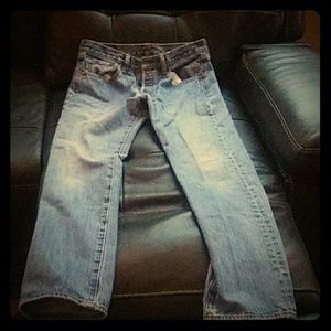 Classic Levi's 501 button fly jeans.